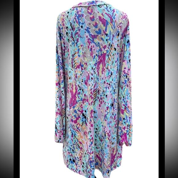 Blush Floral Long Sleeve Dress Women’s Size Large L Transitional Spring Beachy - Picture 4 of 11